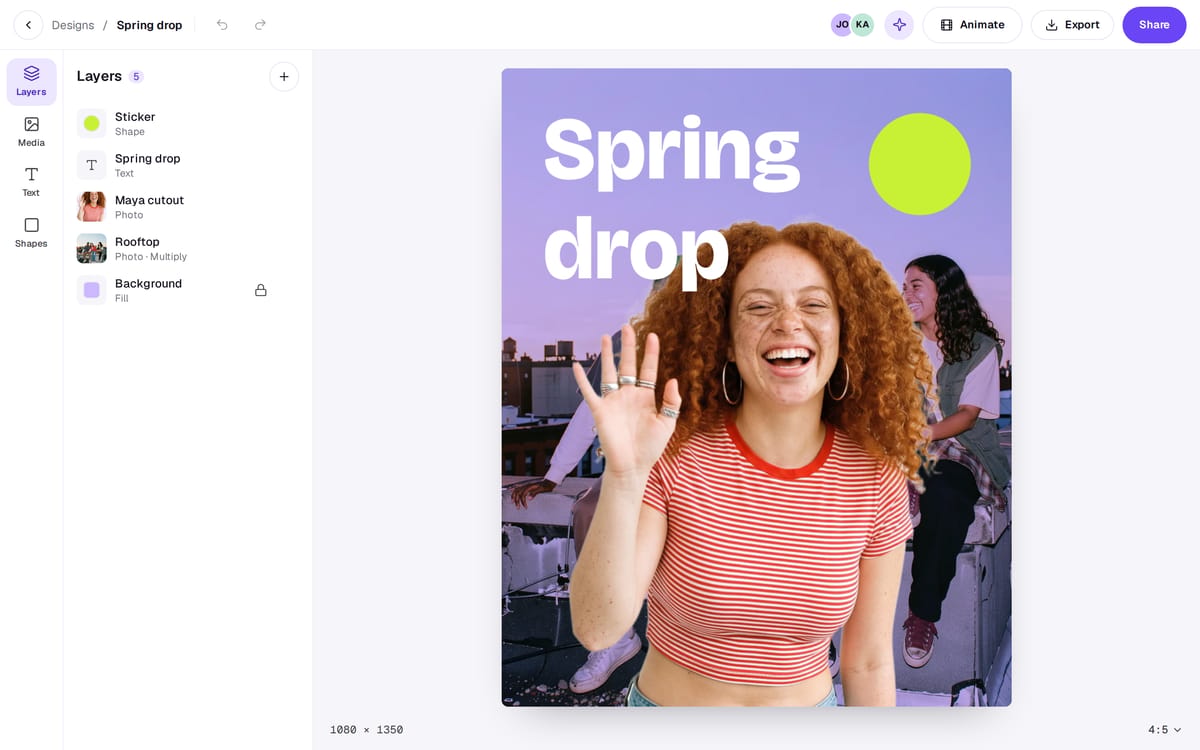 A design open in its editor