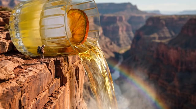A drink over the canyon